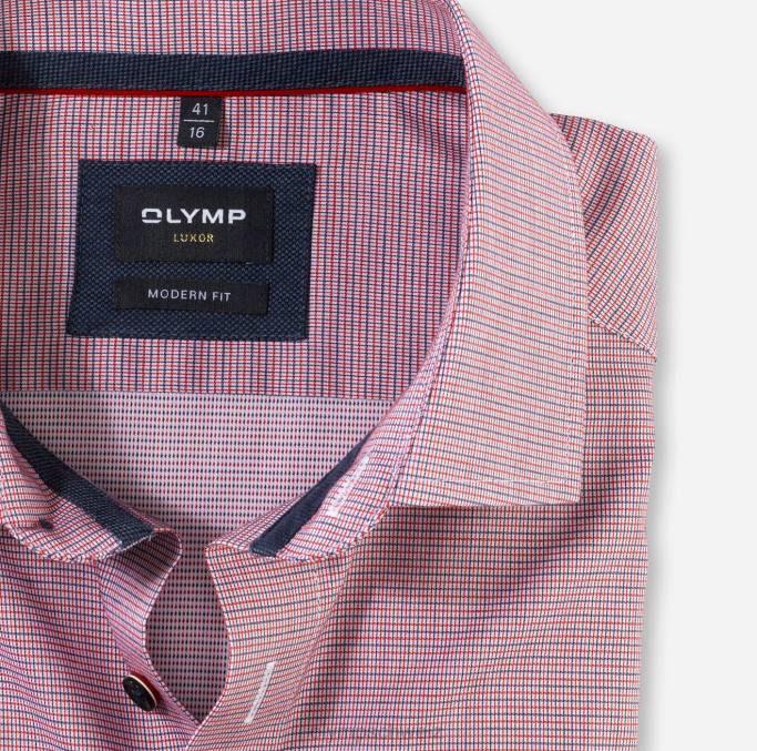OLYMP Luxor Modern Fit, Businesshemd, Global Kent, Rot LBD81175 Kleidung