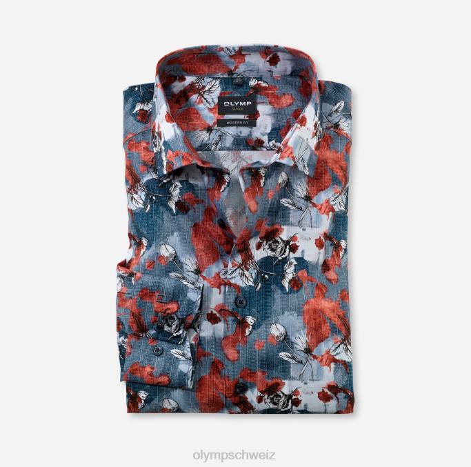 OLYMP Luxor Modern Fit, Businesshemd, Global Kent, Rot LBD81191 Kleidung