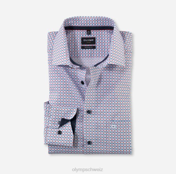 OLYMP Luxor Modern Fit, Businesshemd, Global Kent, Rot LBD81216 Kleidung