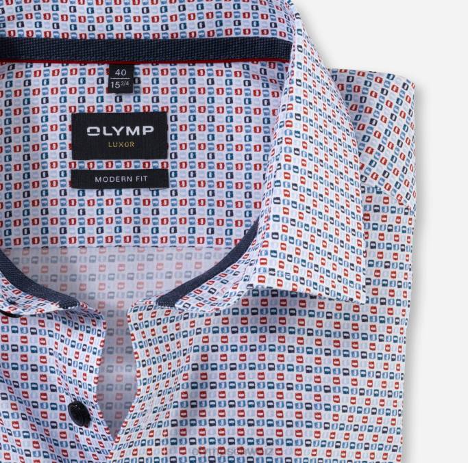 OLYMP Luxor Modern Fit, Businesshemd, Global Kent, Rot LBD81216 Kleidung