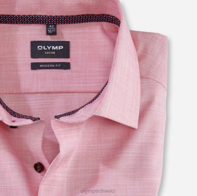 OLYMP Luxor Modern Fit, Businesshemd, Global Kent, Rot LBD81223 Kleidung