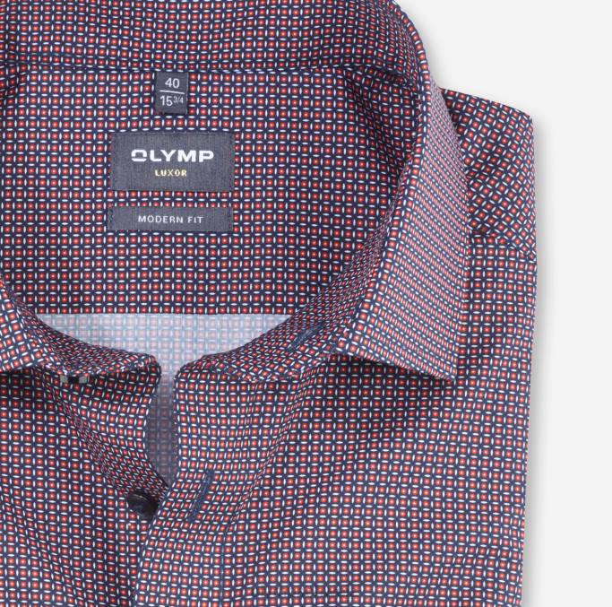 OLYMP Luxor Modern Fit, Businesshemd, Global Kent, Rot LBD81230 Kleidung