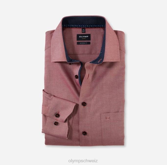 OLYMP Luxor Modern Fit, Businesshemd, Global Kent, Rot LBD81295 Kleidung