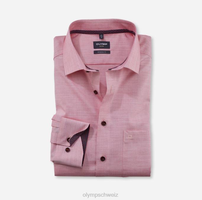 OLYMP Luxor Modern Fit, Businesshemd, Global Kent, Rot LBD81298 Kleidung