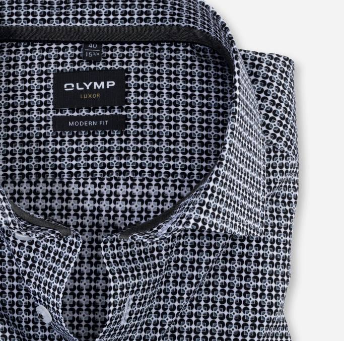 OLYMP Luxor Modern Fit, Businesshemd, Global Kent, Schwarz LBD81365 Kleidung