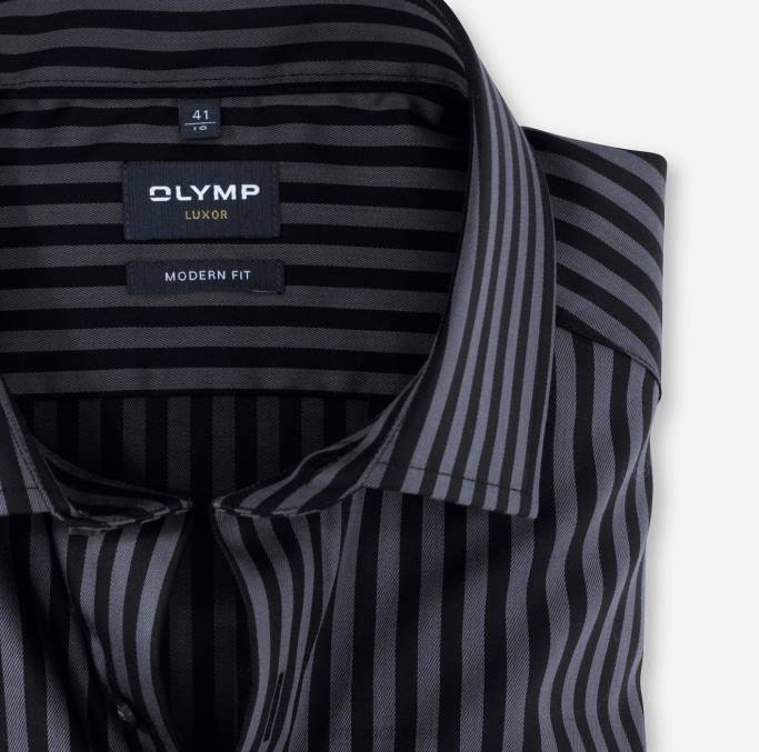 OLYMP Luxor Modern Fit, Businesshemd, Global Kent, Silbergrau LBD81363 Kleidung