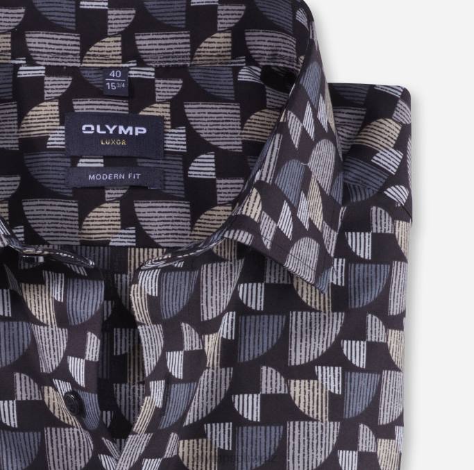 OLYMP Luxor Modern Fit, Businesshemd, Global Kent, Taupe LBD81003 Kleidung