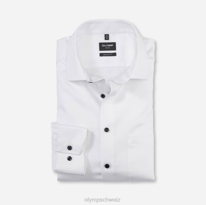 OLYMP Luxor Modern Fit, Businesshemd, Global Kent, Weiß LBD8954 Kleidung