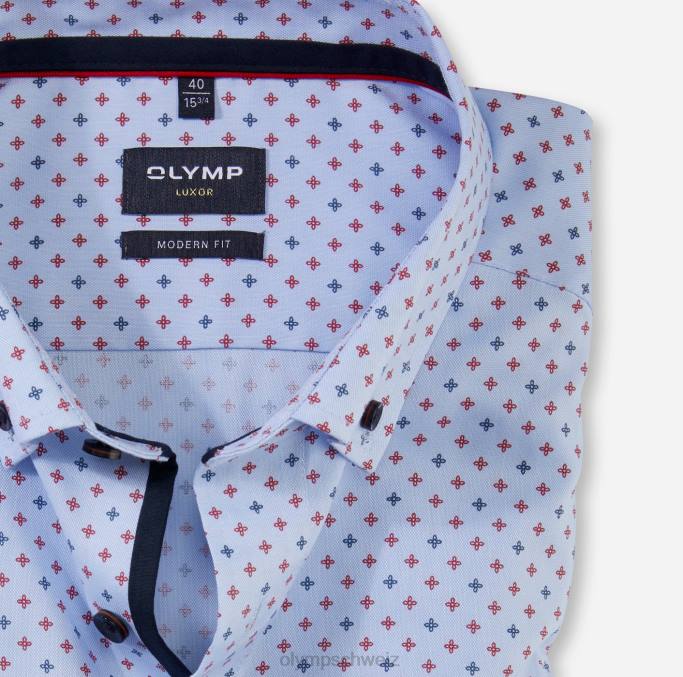 OLYMP Luxor Modern Fit, Businesshemd, Langarm extra lang, Button-Down, rot LBD81428 Kleidung