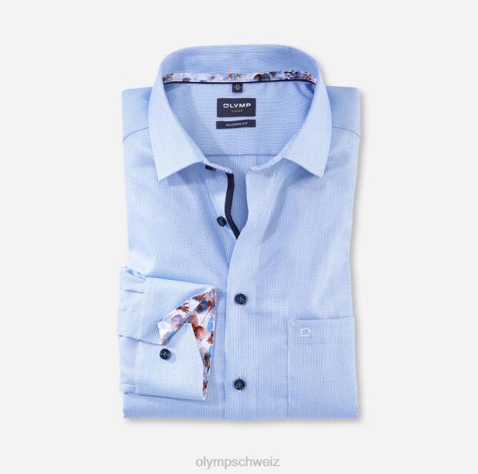 OLYMP Luxor Modern Fit, Businesshemd, Langarm extra lang, Global Kent, Bleu LBD81430 Kleidung