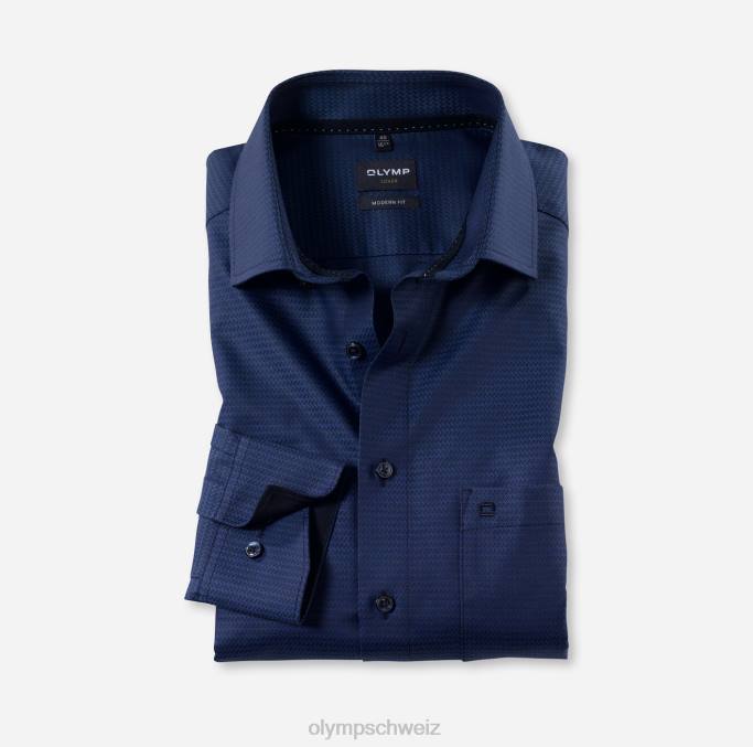 OLYMP Luxor Modern Fit, Businesshemd, Langarm extra lang, Global Kent, Marine LBD81415 Kleidung