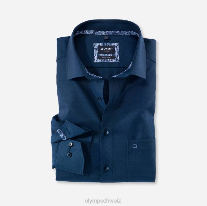 OLYMP Luxor Modern Fit, Businesshemd, Langarm extra lang, Global Kent, Marine LBD81441 Kleidung