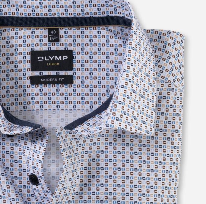 OLYMP Luxor Modern Fit, Businesshemd, Langarm extra lang, Global Kent, Natur LBD81427 Kleidung
