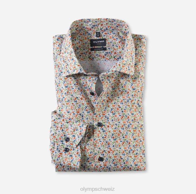 OLYMP Luxor Modern Fit, Businesshemd, Langarm extra lang, Global Kent, Orange LBD81446 Kleidung