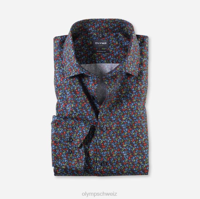 OLYMP Luxor Modern Fit, Businesshemd, Langarm extra lang, Global Kent, rot LBD81434 Kleidung