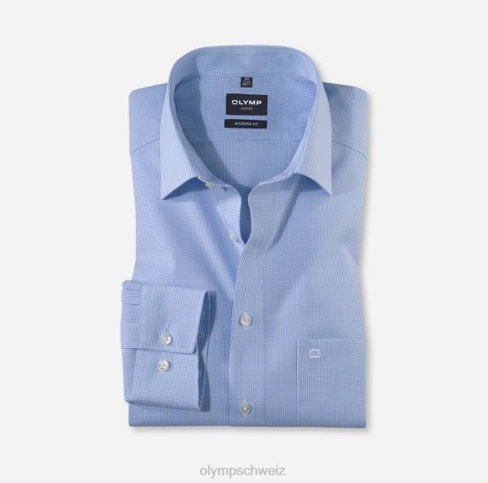 OLYMP Luxor Modern Fit, Businesshemd, Langarm extra lang, New Kent, Bleu LBD81454 Kleidung