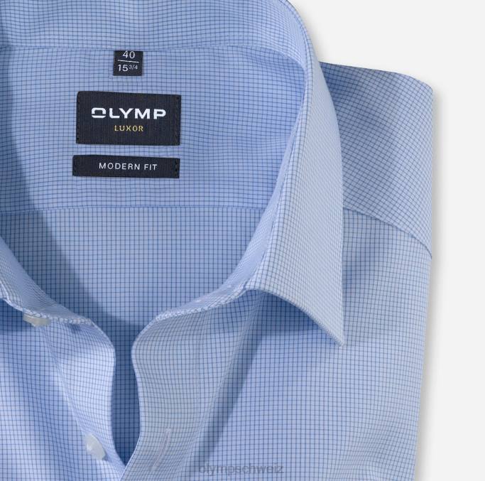 OLYMP Luxor Modern Fit, Businesshemd, Langarm extra lang, New Kent, Bleu LBD81454 Kleidung
