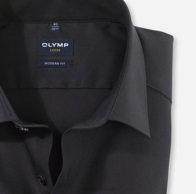 OLYMP Luxor Modern Fit, Businesshemd, Langarm extra lang, New Kent, Schwarz LBD81453 Kleidung