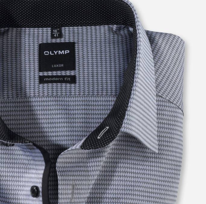 OLYMP Luxor Modern Fit, Businesshemd, Langarm extra lang, New Kent, Schwarz LBD81456 Kleidung