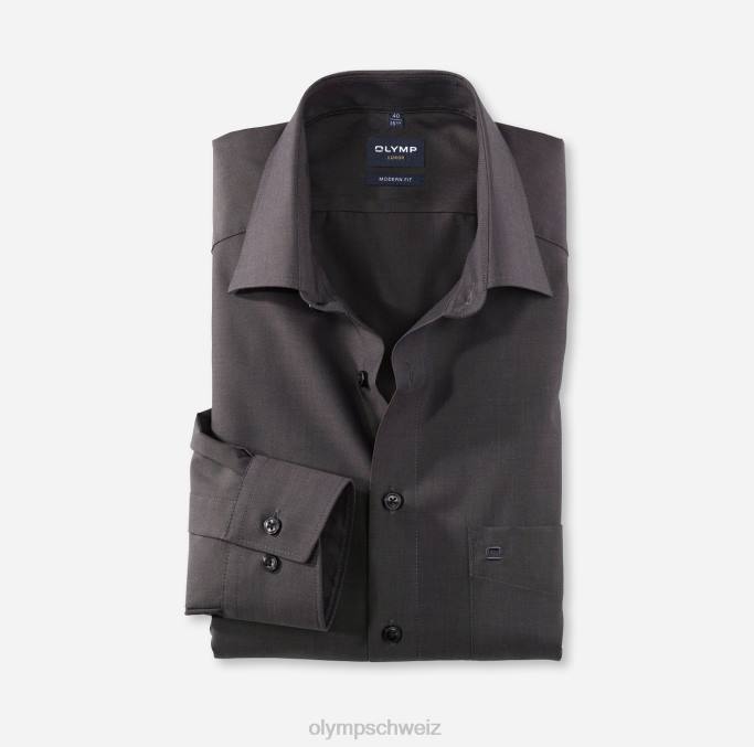 OLYMP Luxor Modern Fit, Businesshemd, New Kent, Anthrazit LBD81397 Kleidung