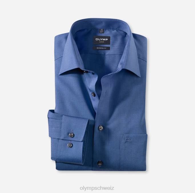 OLYMP Luxor Modern Fit, Businesshemd, New Kent, Indigo LBD81384 Kleidung