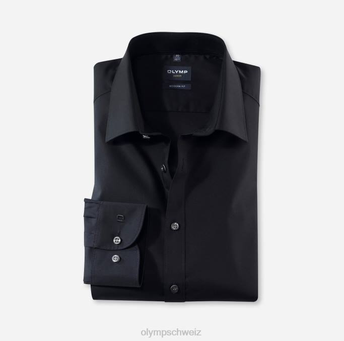 OLYMP Luxor Modern Fit, Businesshemd, New Kent, Schwarz LBD81381 Kleidung