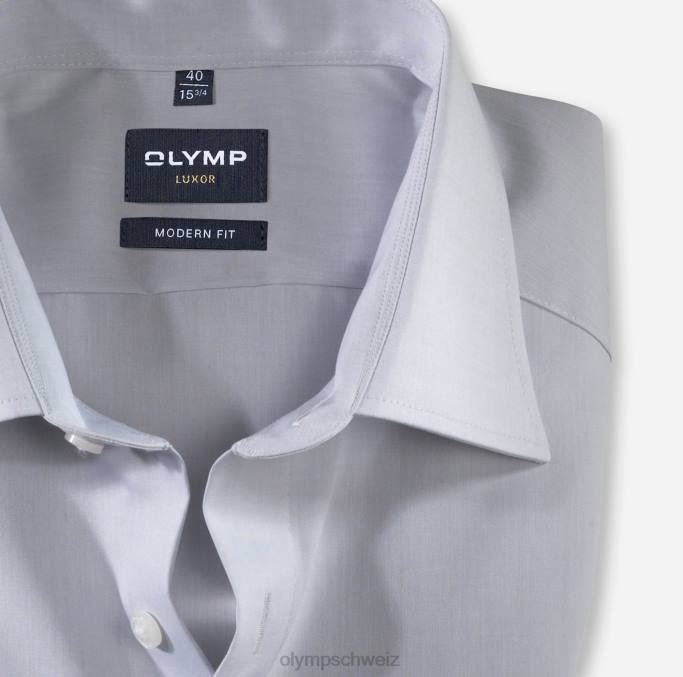 OLYMP Luxor Modern Fit, Businesshemd, New Kent, Silbergrau LBD81385 Kleidung