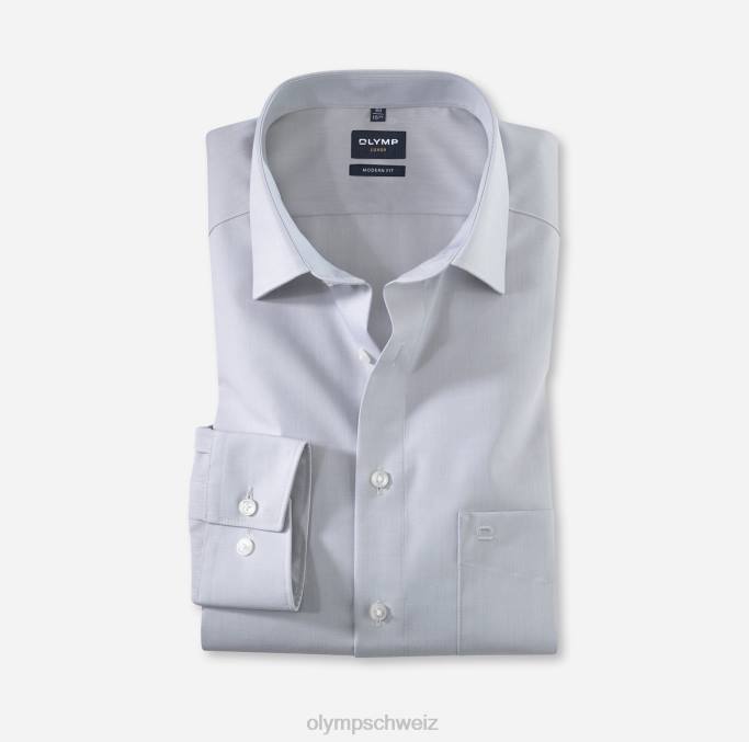 OLYMP Luxor Modern Fit, Businesshemd, New Kent, Silbergrau LBD81388 Kleidung