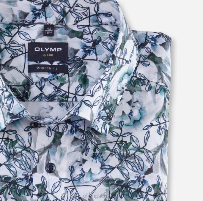 OLYMP Luxor Modern Fit, Businesshemd, Under Button-Down, Aqua LBD81082 Kleidung