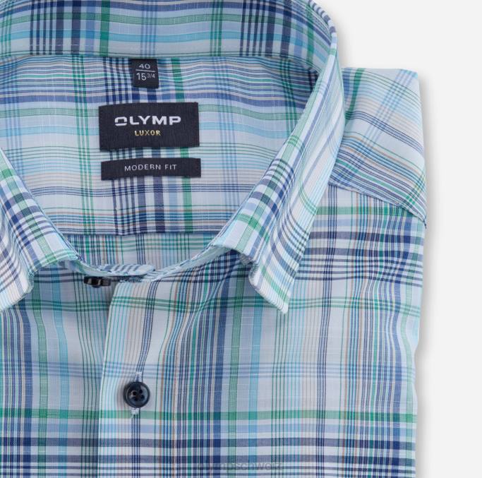 OLYMP Luxor Modern Fit, Businesshemd, Under Button-Down, Aqua LBD81251 Kleidung