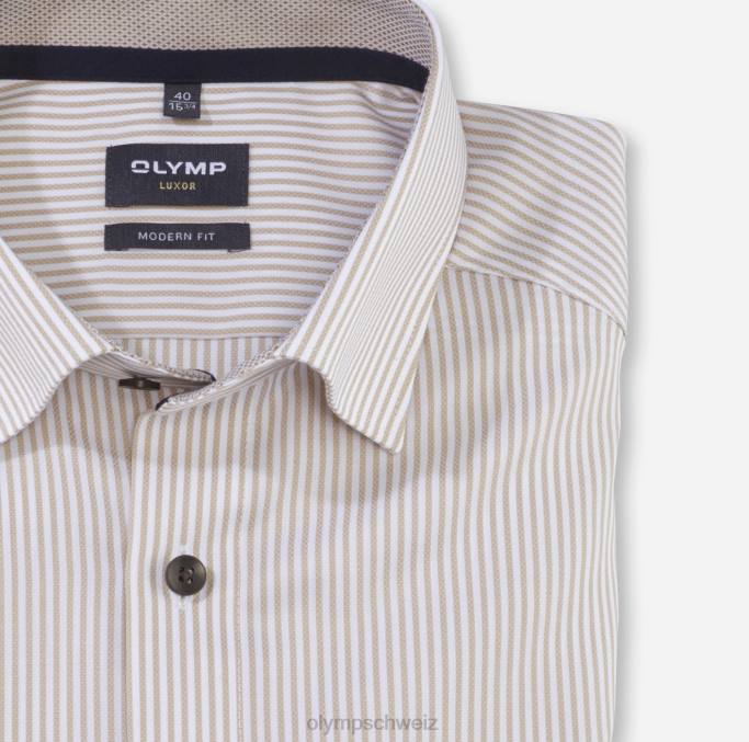 OLYMP Luxor Modern Fit, Businesshemd, Under Button-Down, natur LBD81189 Kleidung