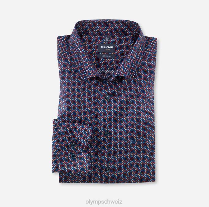 OLYMP Luxor Modern Fit, Businesshemd, Under Button-Down, rot LBD81355 Kleidung