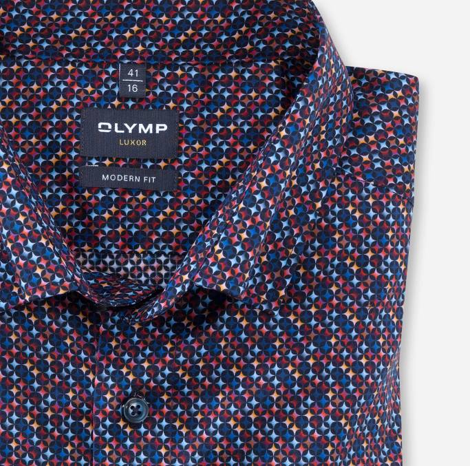 OLYMP Luxor Modern Fit, Businesshemd, Under Button-Down, rot LBD81355 Kleidung