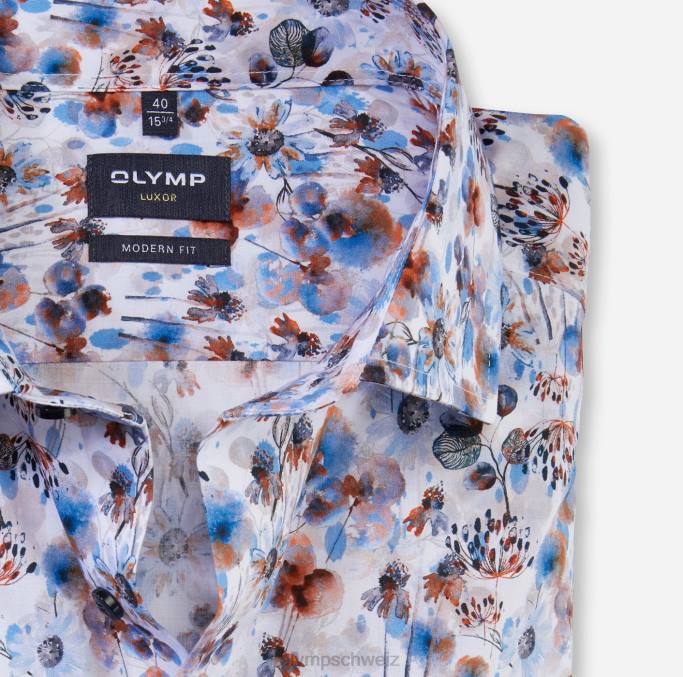 OLYMP Luxor Modern Fit, Businesshemd, extra kurzarm, Global Kent, Orange LBD81463 Kleidung