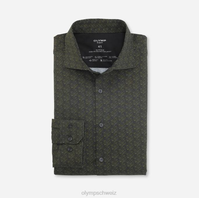 OLYMP NEIN. Six 24/seven Super Slim, Businesshemd, Kent, Oliv LBD8219 Kleidung
