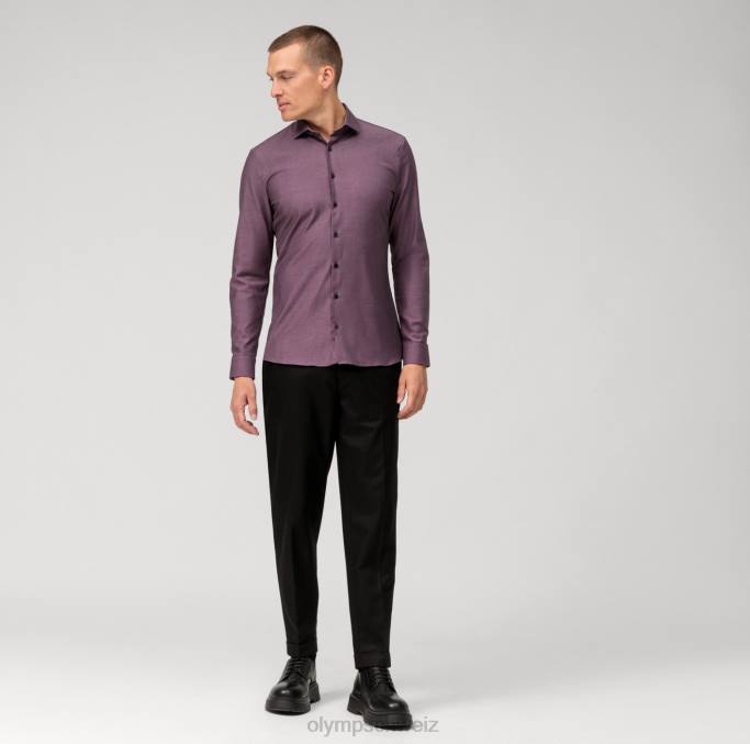 OLYMP NEIN. Six 24/seven Super Slim, Businesshemd, Modern Kent, Mauve LBD881 Kleidung