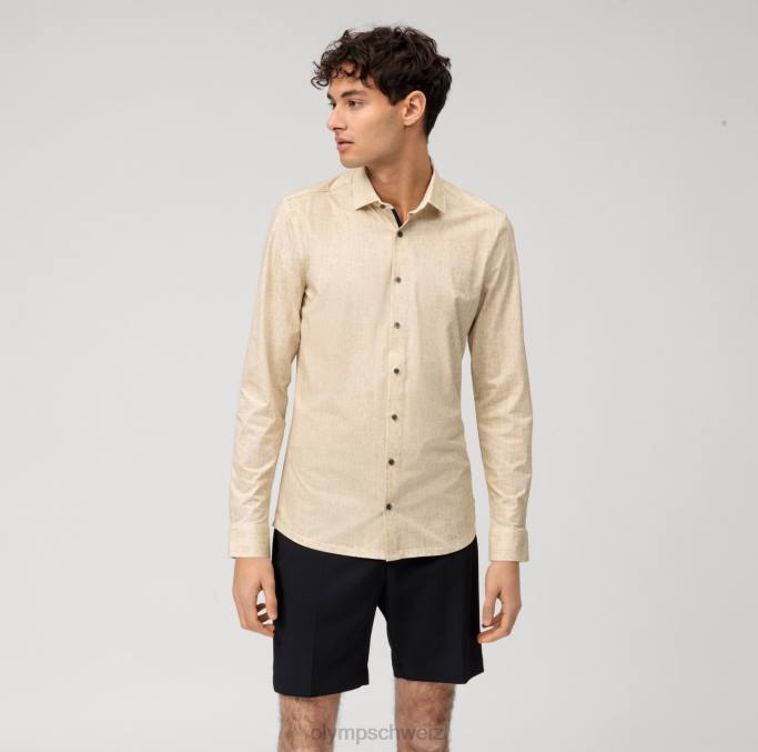 OLYMP NEIN. Six 24/seven Super Slim, Businesshemd, Modern Kent, Messing LBD8149 Kleidung