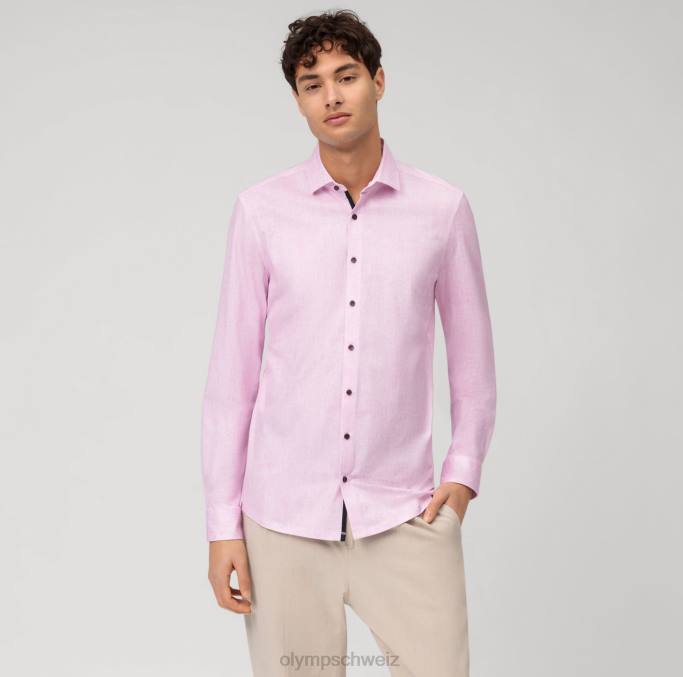 OLYMP NEIN. Six 24/seven Super Slim, Businesshemd, Modern Kent, Pink LBD8224 Kleidung