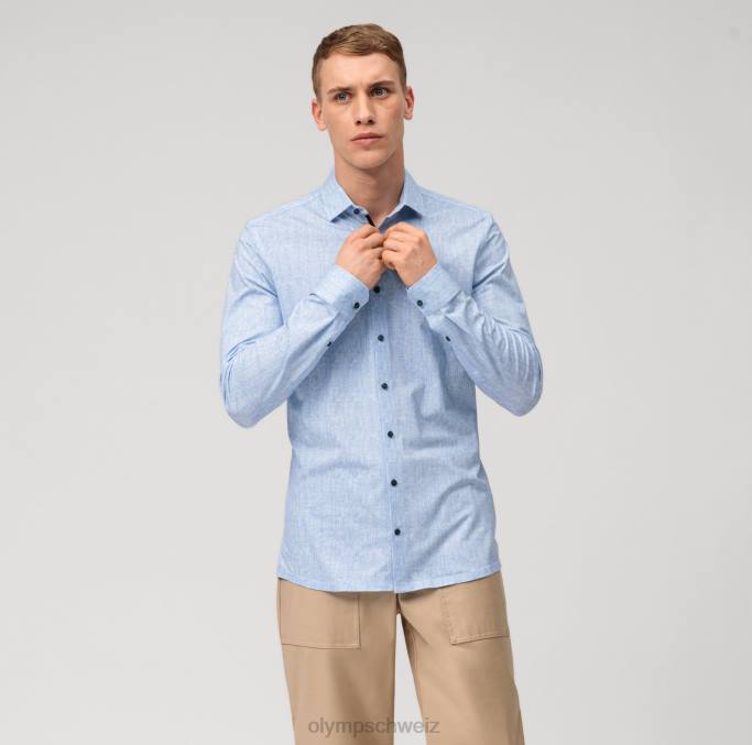 OLYMP NEIN. Six 24/seven Super Slim, Businesshemd, Modern Kent, Royal LBD8161 Kleidung