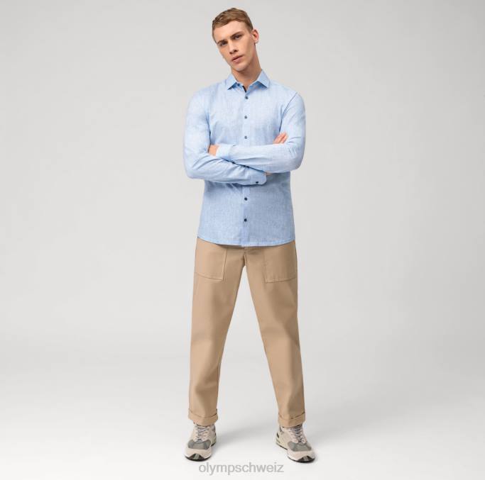 OLYMP NEIN. Six 24/seven Super Slim, Businesshemd, Modern Kent, Royal LBD8161 Kleidung