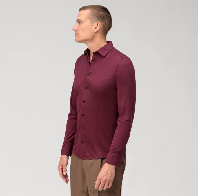 OLYMP NEIN. Six 24/seven Super Slim, Businesshemd, Urban Kent, Chianti LBD8135 Kleidung