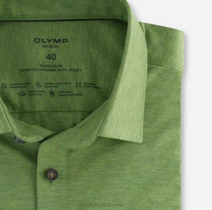OLYMP NEIN. Six 24/seven Super Slim, Businesshemd, Urban Kent, Kristallgrün LBD8198 Kleidung