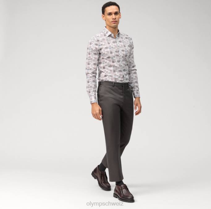 OLYMP NEIN. Six Super Slim, Businesshemd, Modern Kent, Dunkelrot LBD8247 Kleidung