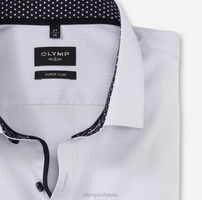 OLYMP NEIN. Six Super Slim, Businesshemd, Modern Kent, Hellgrau LBD8125 Kleidung