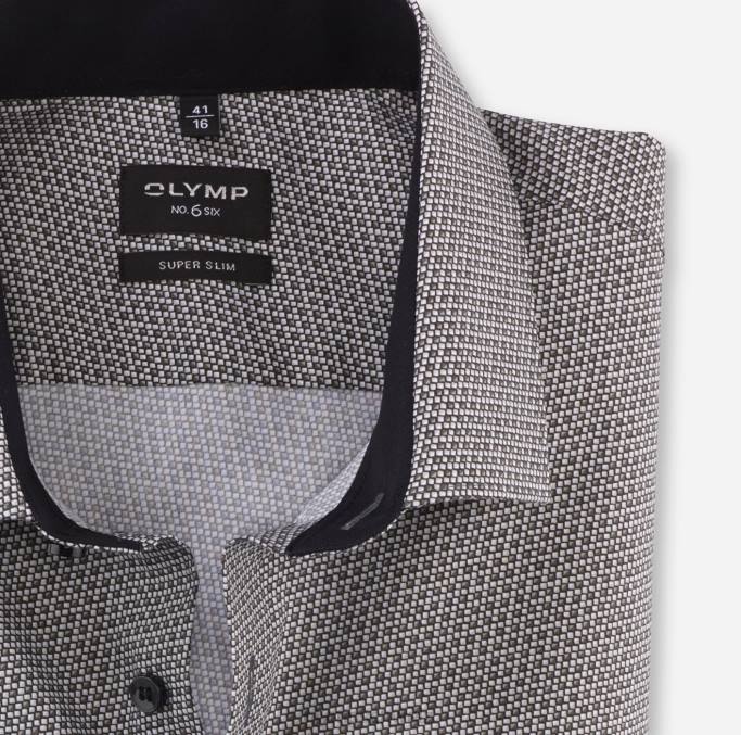 OLYMP NEIN. Six Super Slim, Businesshemd, Modern Kent, Oliv LBD8108 Kleidung