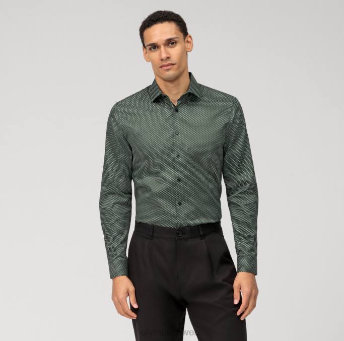 OLYMP NEIN. Six Super Slim, Businesshemd, Modern Kent, Oliv LBD851 Kleidung