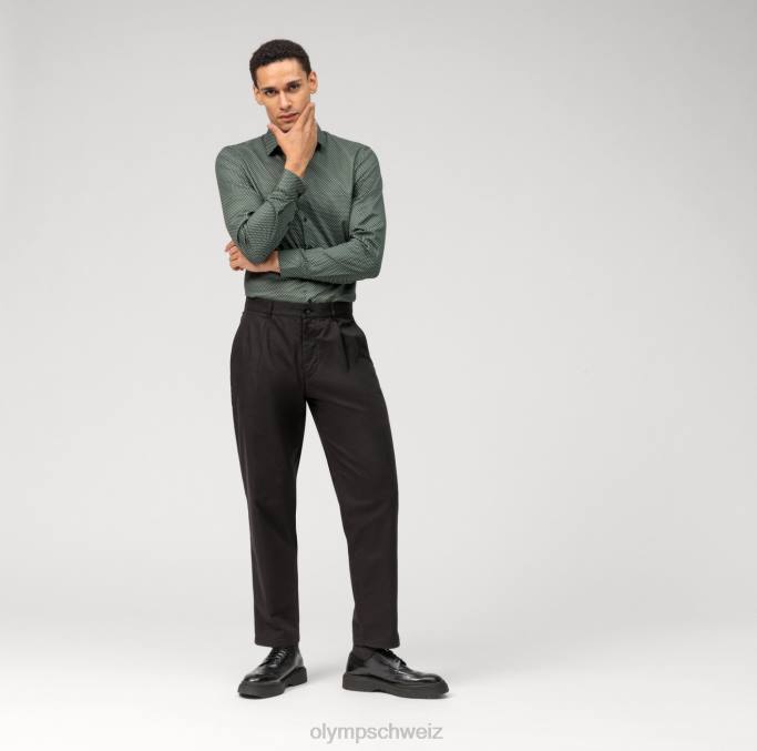 OLYMP NEIN. Six Super Slim, Businesshemd, Modern Kent, Oliv LBD851 Kleidung
