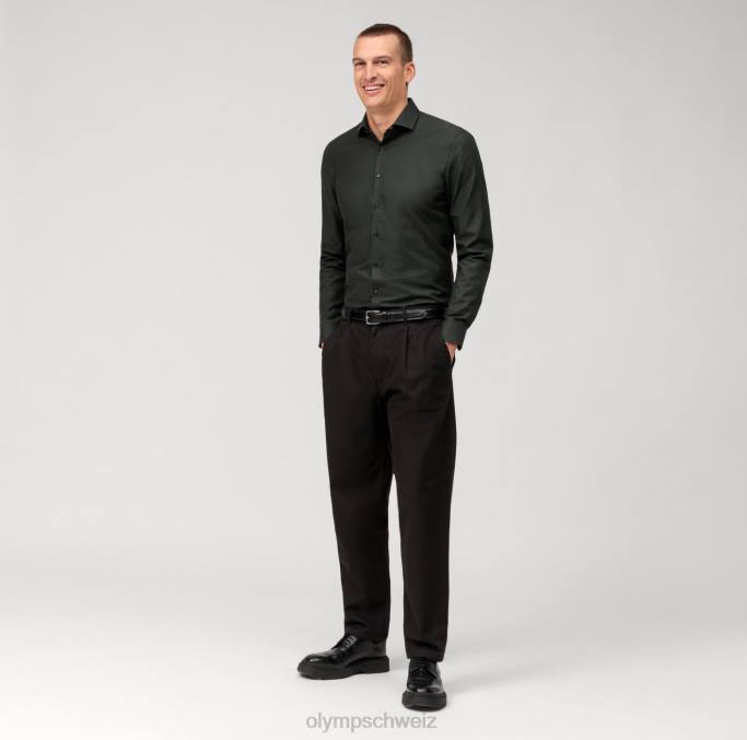 OLYMP NEIN. Six Super Slim, Businesshemd, Modern Kent, Oliv LBD877 Kleidung