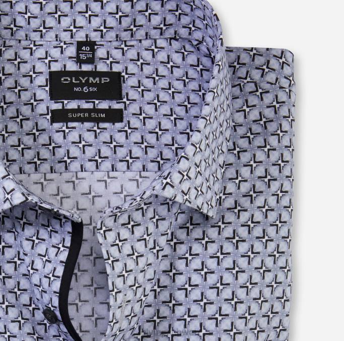 OLYMP NEIN. Six Super Slim, Businesshemd, Modern Kent, Silbergrau LBD830 Kleidung