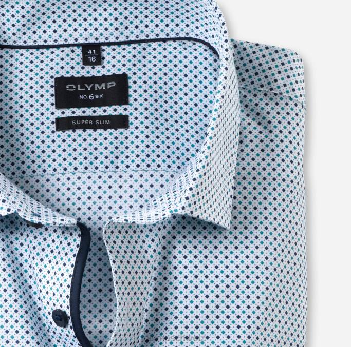 OLYMP NEIN. Six Super Slim, Businesshemd, Modern Kent, Smaragd LBD8190 Kleidung
